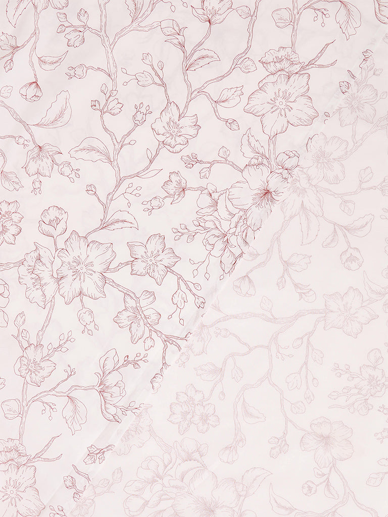 Westside Home Off-White Floral Pattern King Bed Sheet Set