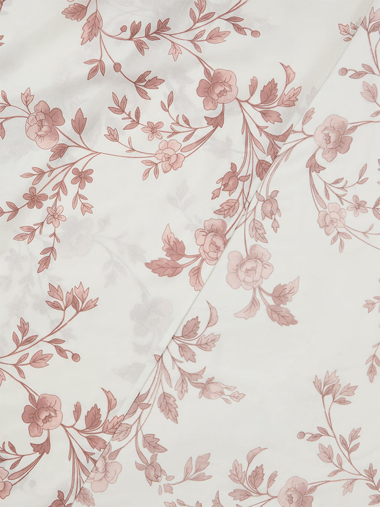 Westside Home Pink Floral Printed King Bed Sheet Set