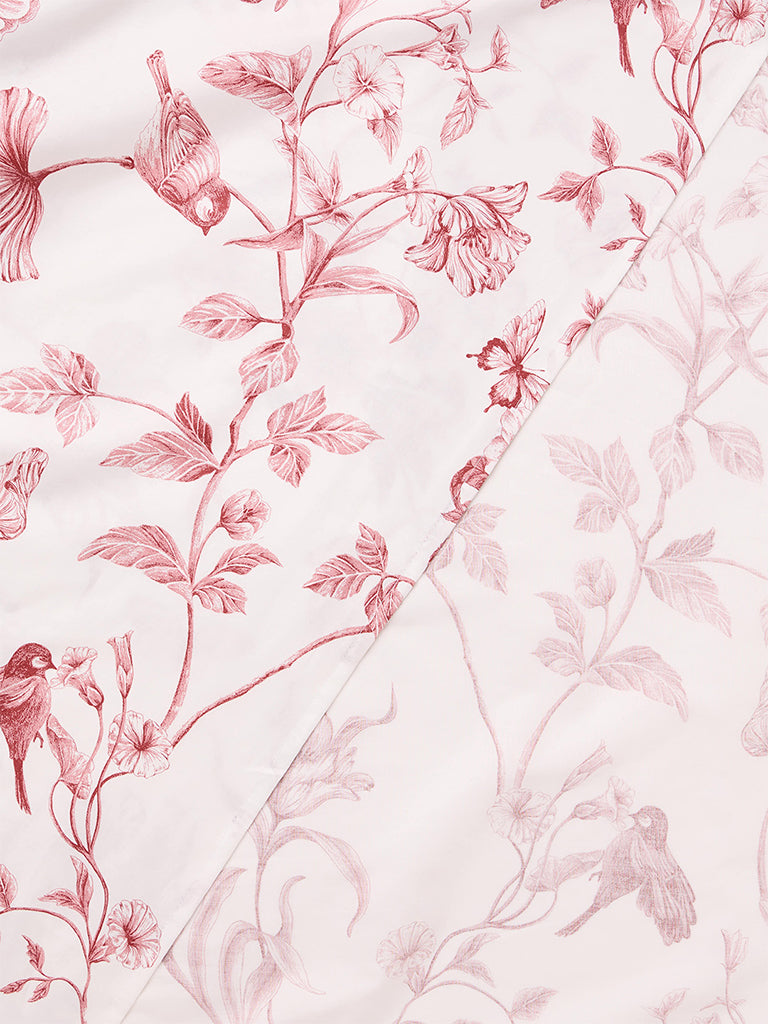 Westside Home Red Nature-Inspired Queen Bed Sheet Set