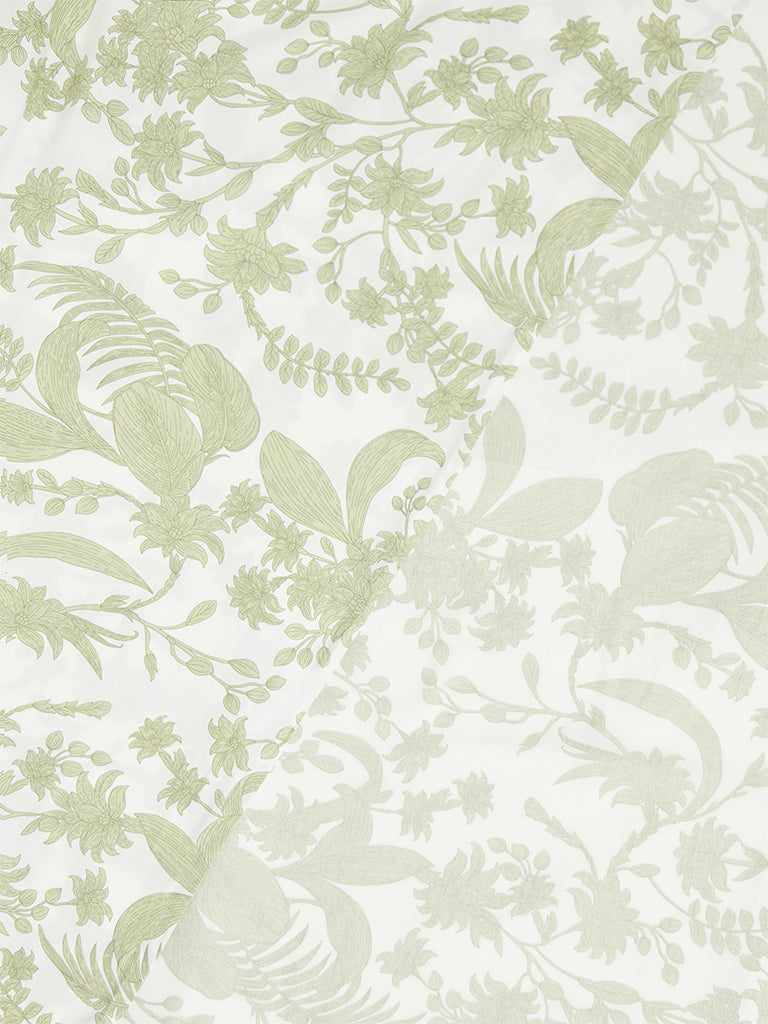 Westside Home Green Foliage Printed King Bed Sheet Set