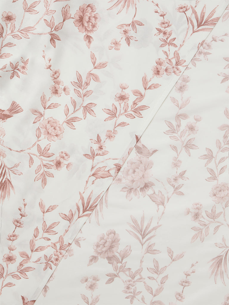 Westside Home Pink Floral Printed King Bed Sheet Set