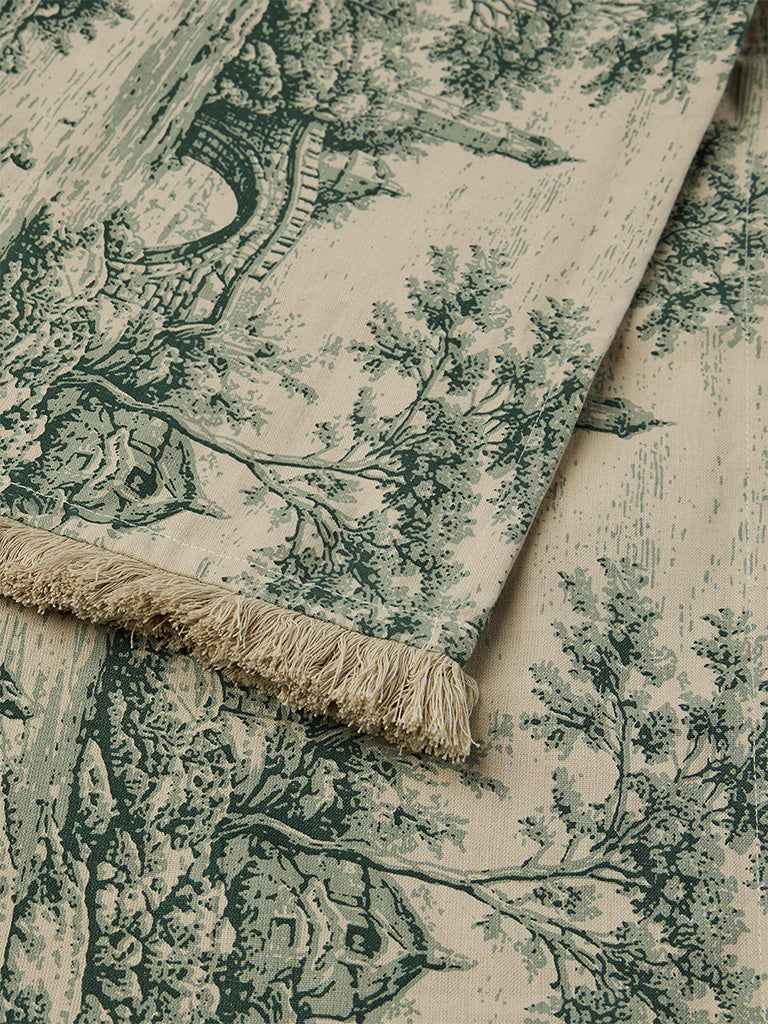 Westside Home Green Toile Printed Table Runner