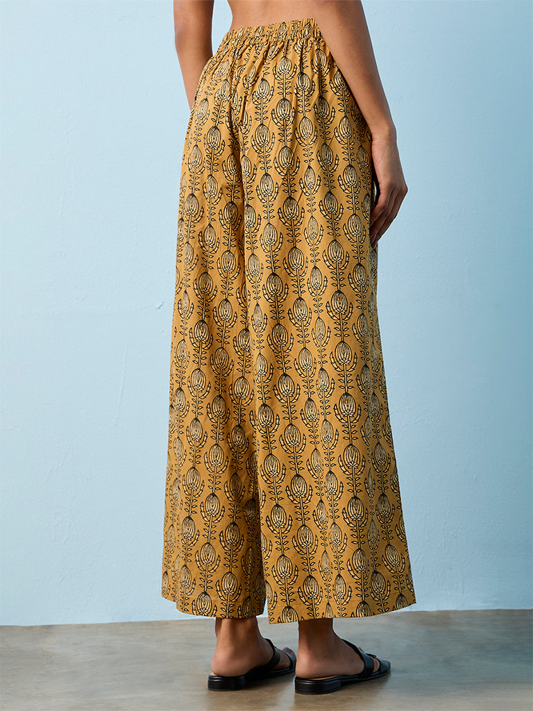 Utsa Mustard Cotton Pants