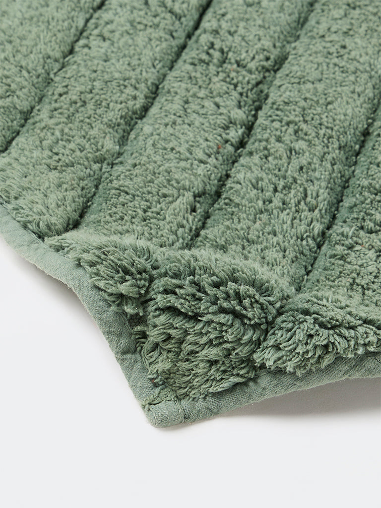 Westside Home Sage Diagonal Striped Bath Mat