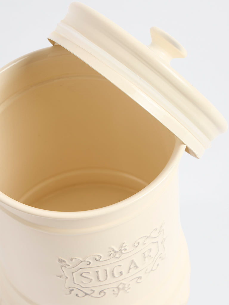 Westside Home Ivory Victorian Style Sugar Jar with Lid