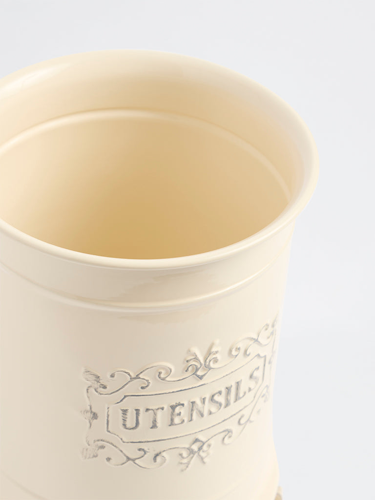Westside Home Ivory Victorian Style Utensil Holder