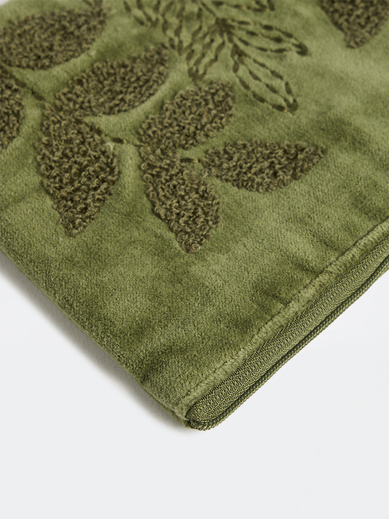 Westside Home Green Botanical Embossed Pouch