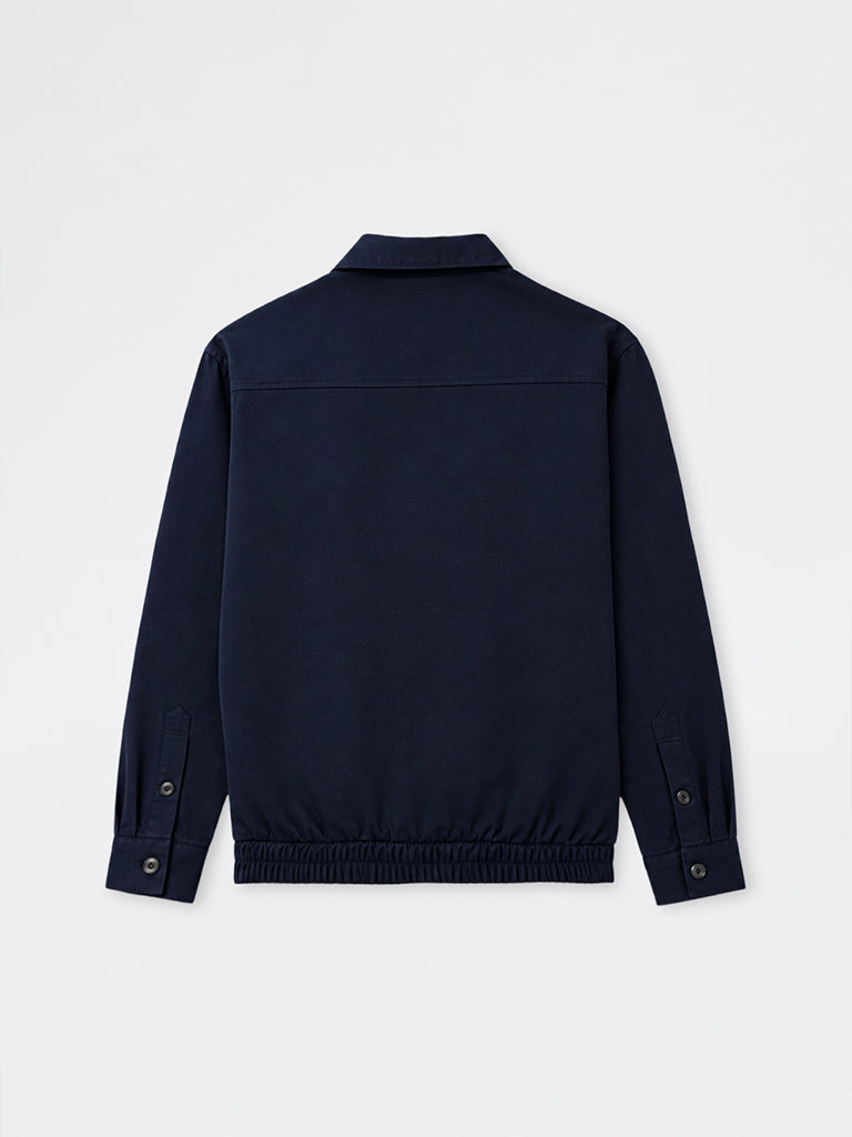 WES Casuals Navy Relaxed-Fit Cotton Jacket