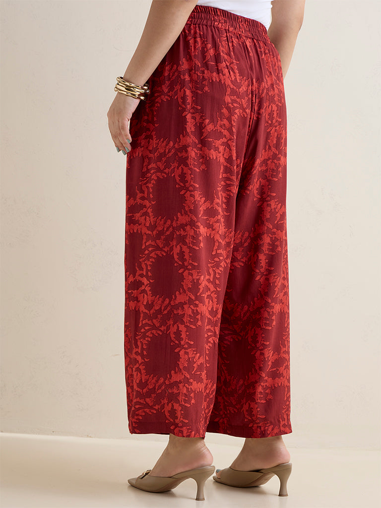 Diza Red Printed Pants