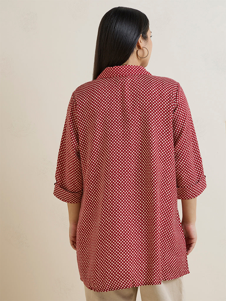 Diza Red Polka Dotted Tunic