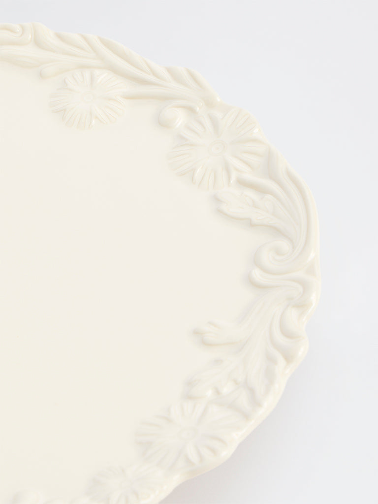 Westside Home Off-White Floral Design Side Plate