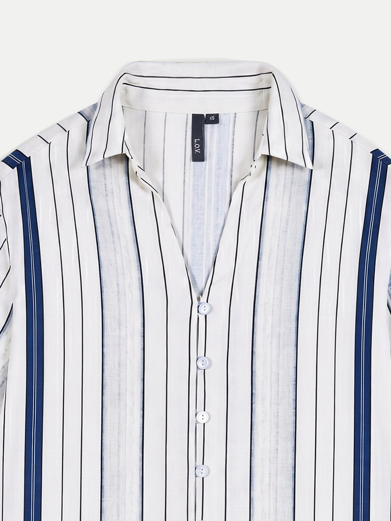 LOV Off-White Striped Shirt
