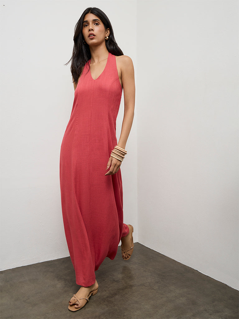Buy LOV Coral Halter Neck A-Line Dress from Westside
