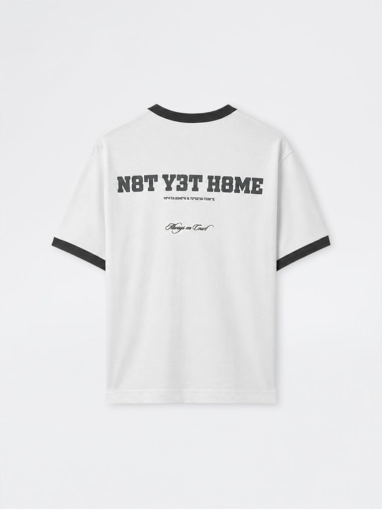 Nuoflexx Off-White Text Design Relaxed-Fit Cotton-Blend T-Shirt