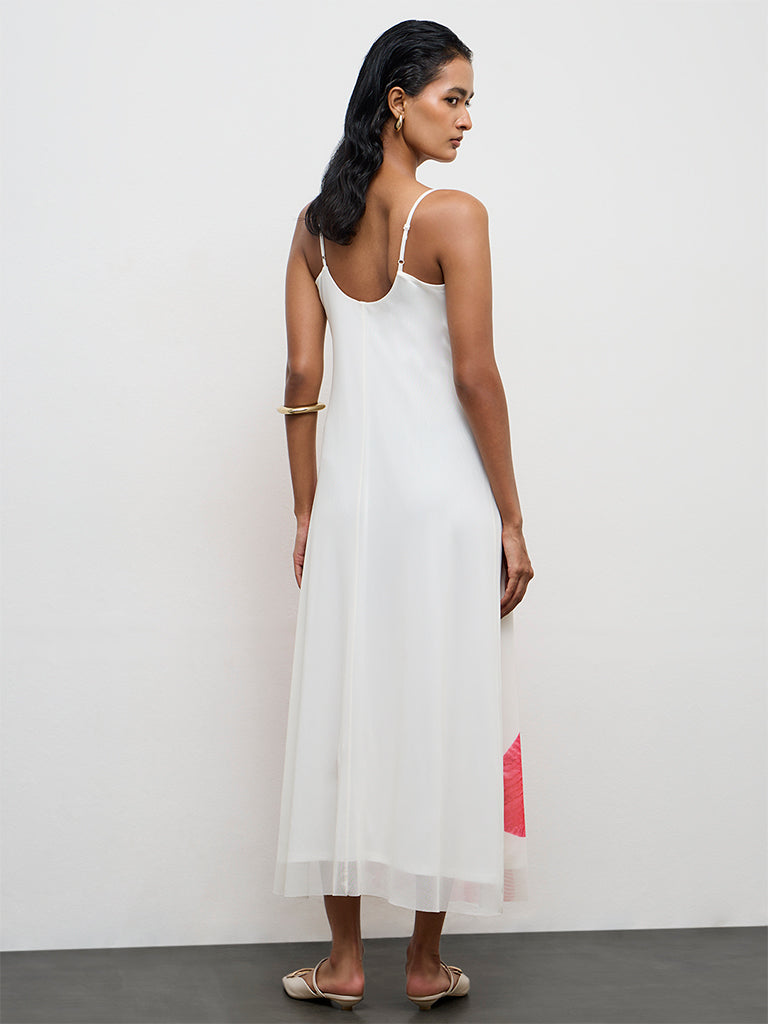 Wardrobe Off-White Floral Printed A-Line Dress