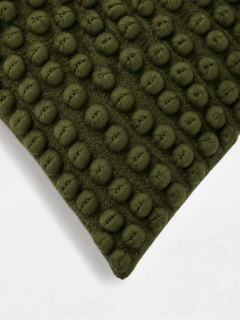 Westside Home Dark Green Bubbles Textured Cushion Cover