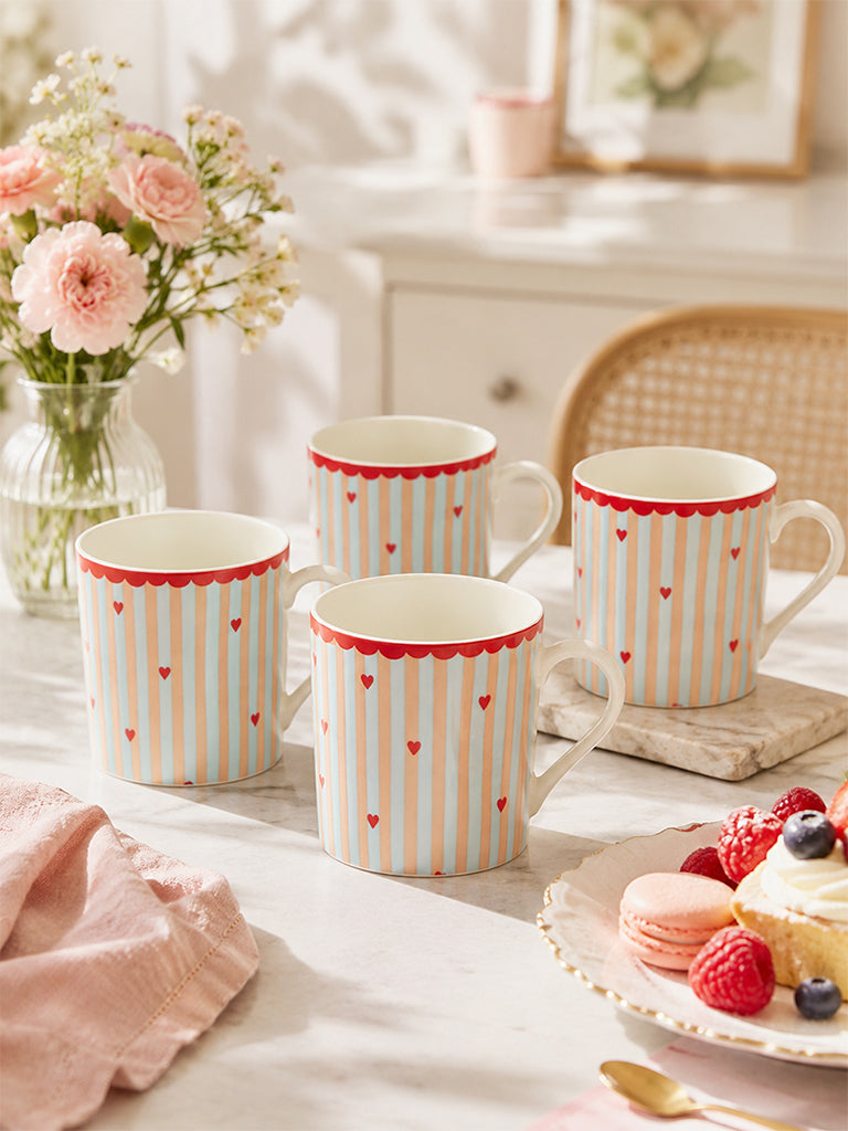 Westside Home Multicolor Striped Mugs - Set of 4