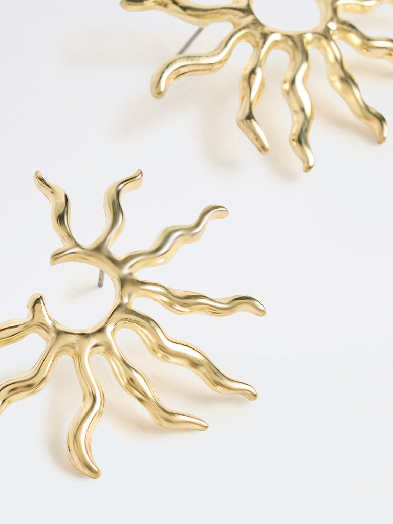 Westside Accessories Gold Sun Stud Earrings