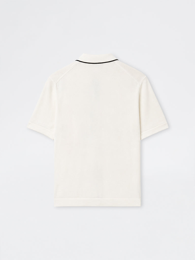 Ascot Off-White Relaxed-Fit Cotton-Blend Shirt