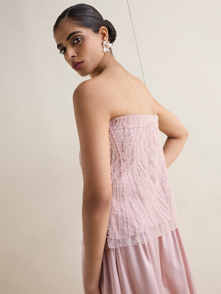 Vark Blush Pink Embellished Top