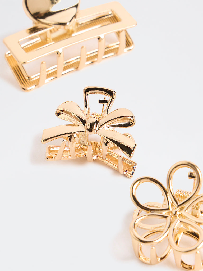 Westside Accessories Gold Claw Clips - Pack of 3