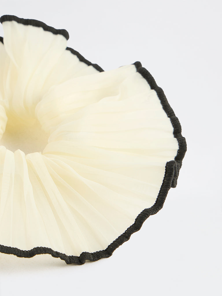 Westside Accessories Yellow Crinkled Scrunchie