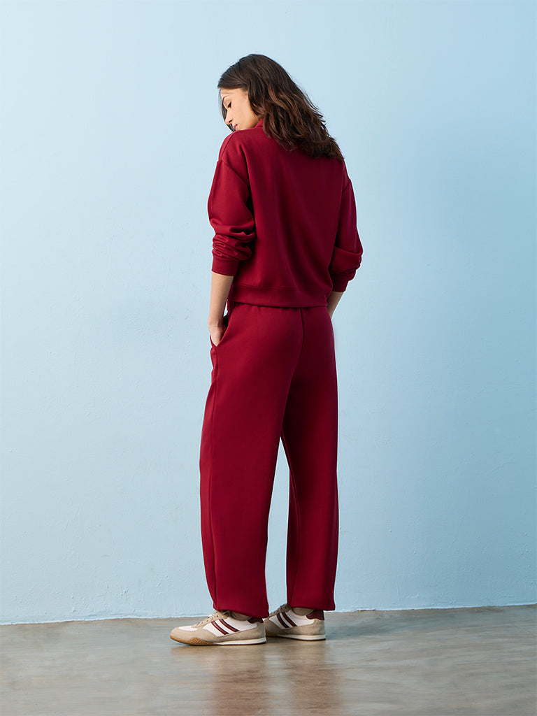 Nuoflexx Maroon High-Rise Joggers