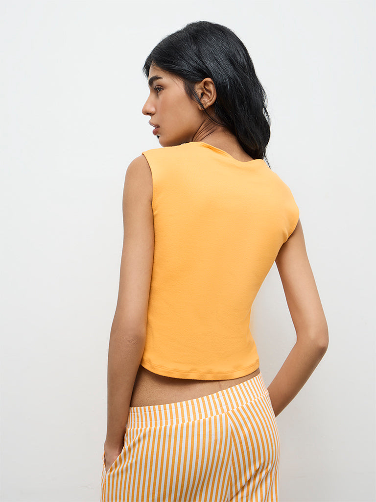 Superstar Orange Cotton-Blend Top
