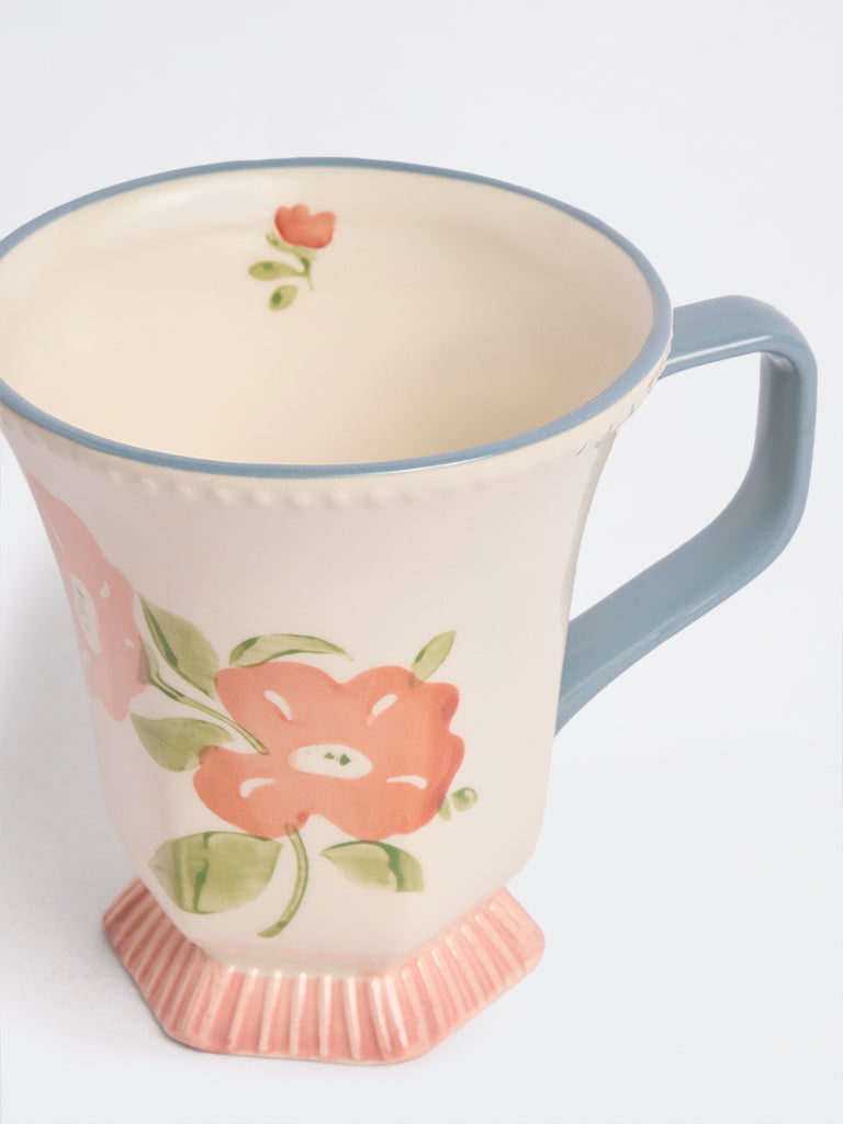 Westside Home Multicolor Floral Printed Square Base Mug
