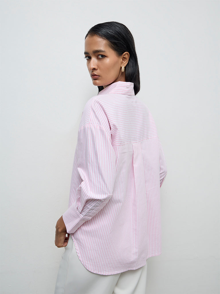 Wardrobe Pink Striped Cotton Shirt