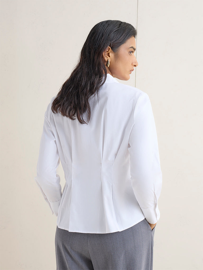 Wardrobe White Solid Blouse