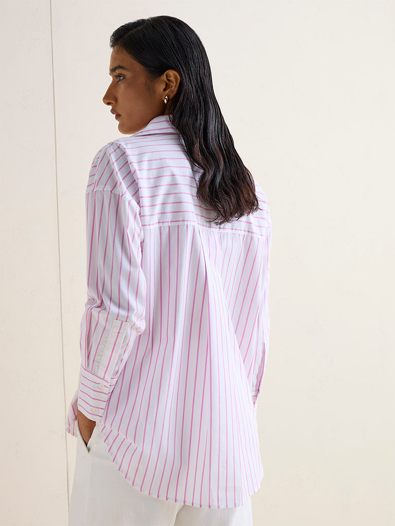 Wardrobe Pink Striped Cotton Blouse