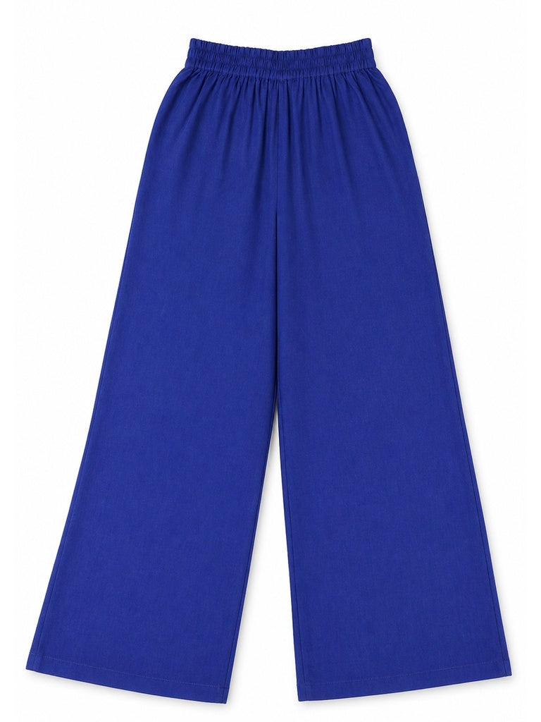 Wardrobe Blue Linen Blend Tailored Trousers