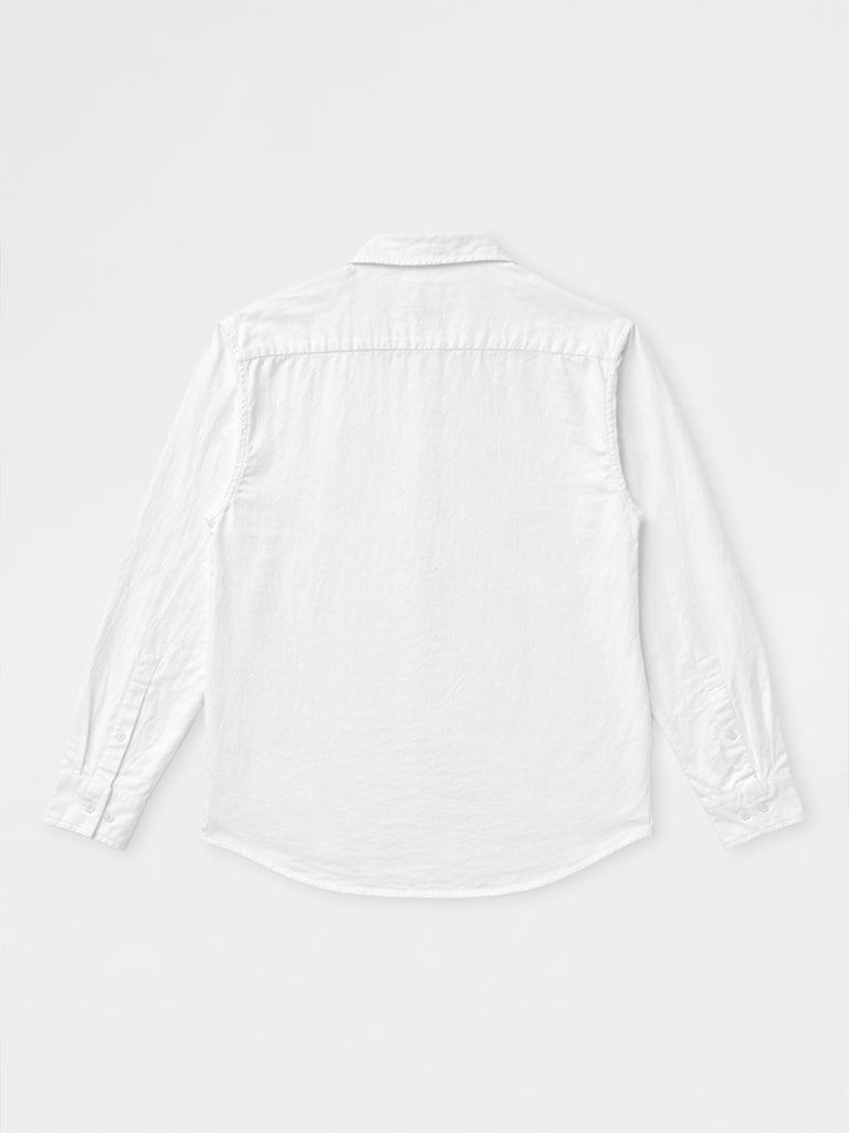 ETA White Relaxed-Fit Cotton-Blend Shirt