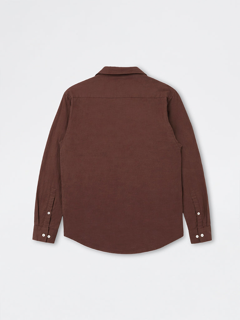 ETA Brown Relaxed-Fit Cotton-Blend Shirt