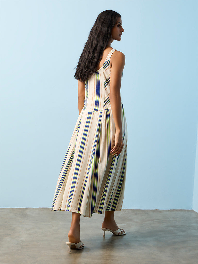 LOV Multicolor Striped A-Line Dress