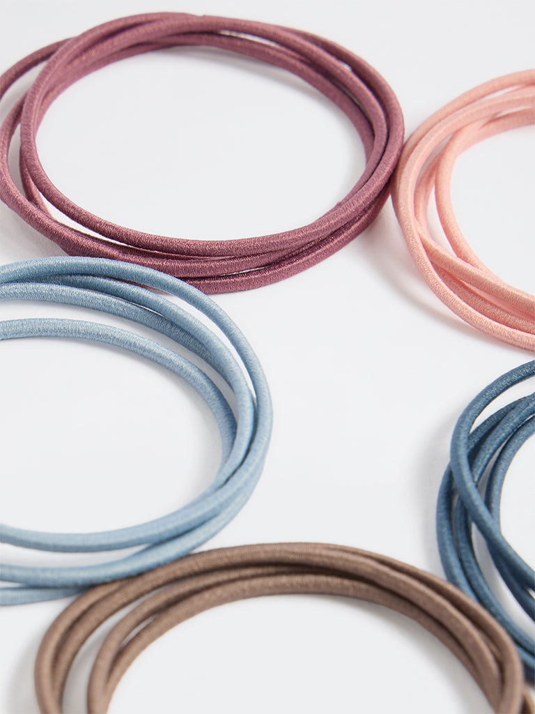 Westside Accessories Multicolour Thin Hair Ties - Pack of 6