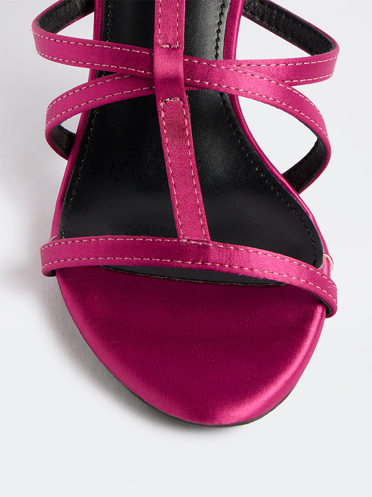 LUNA BLU Fuchsia Multi-Strap Stilettos Heel Sandals