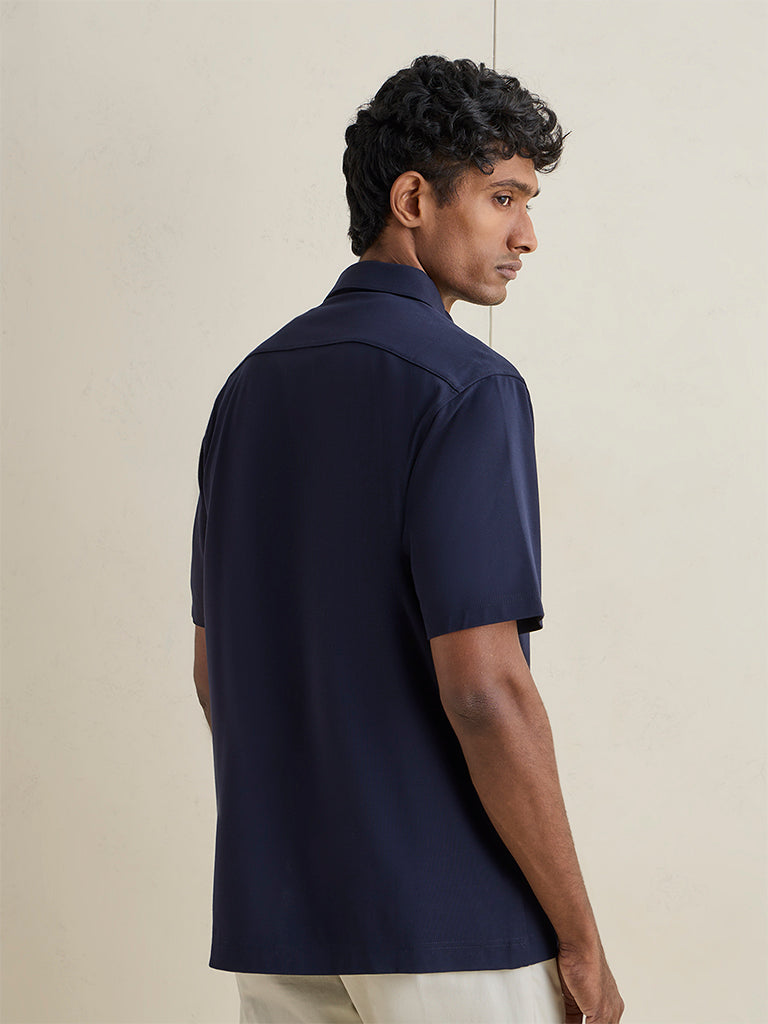 Ascot Navy Relaxed-Fit Shirt