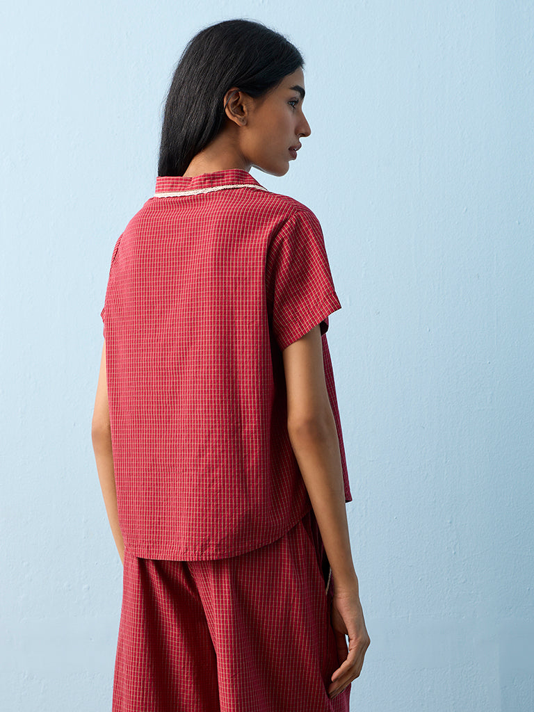 Superstar Red Checks Pattern Cotton Shirt