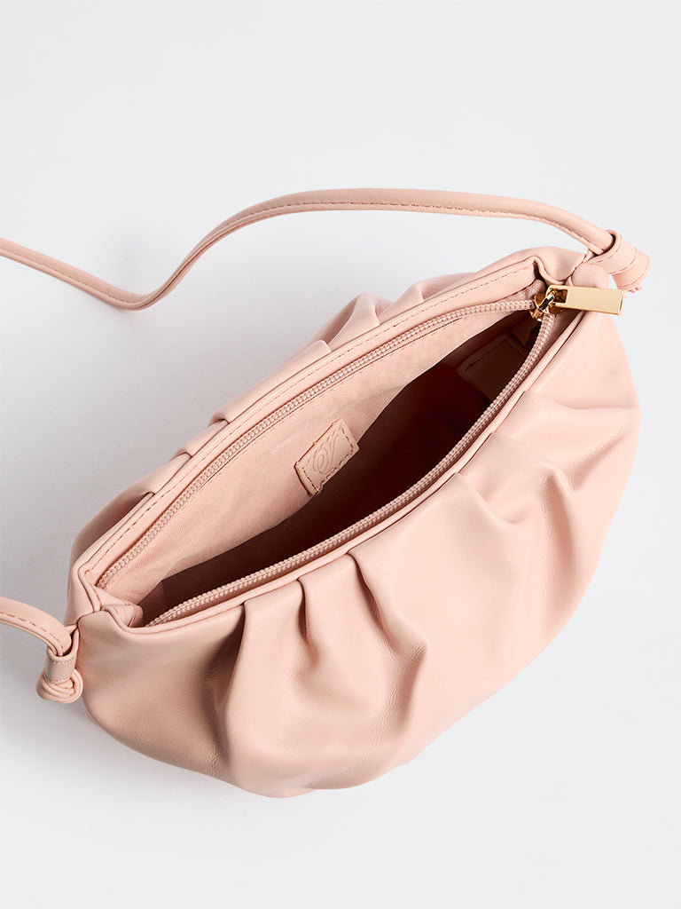 Westside Pink Pleated Sling Bag