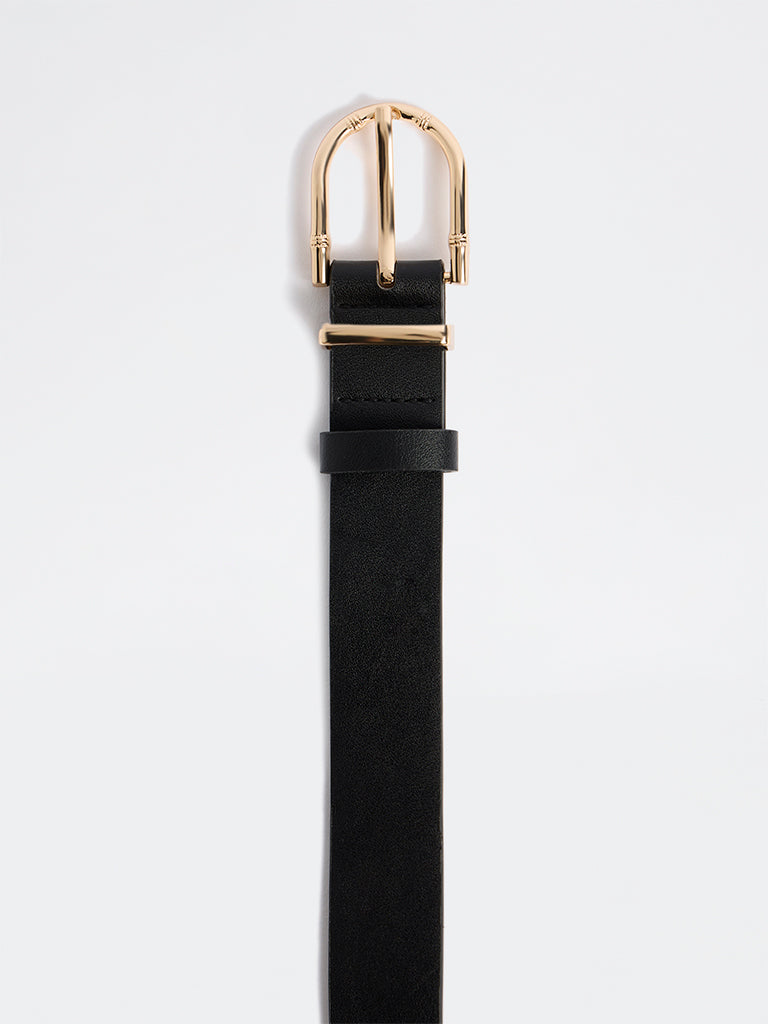 Westside Accessories Black Gold Buckle Belt