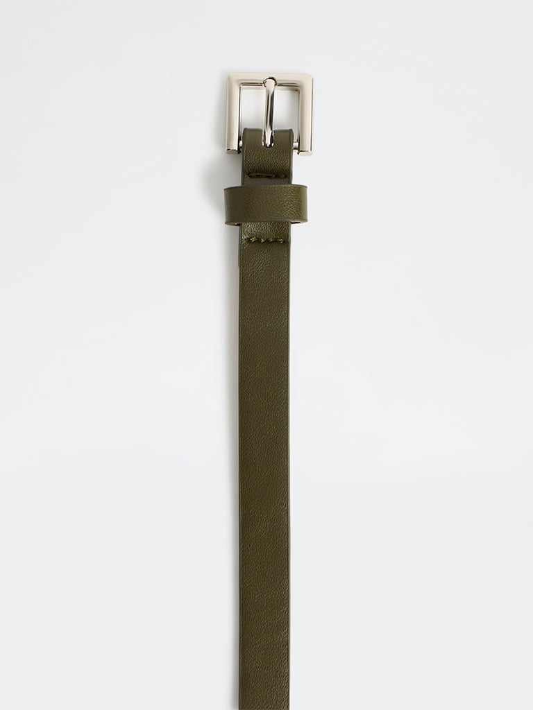 Westside Accessories Olive Square Buckle Belt