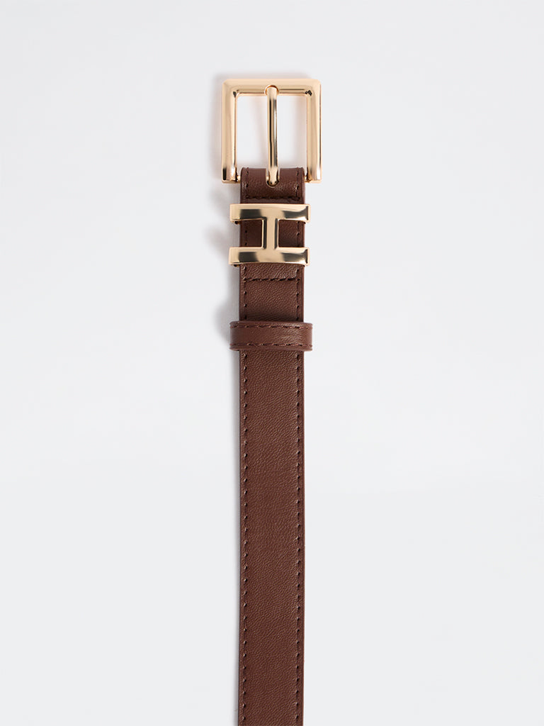 Westside Accessories Brown H-Buckle Belt