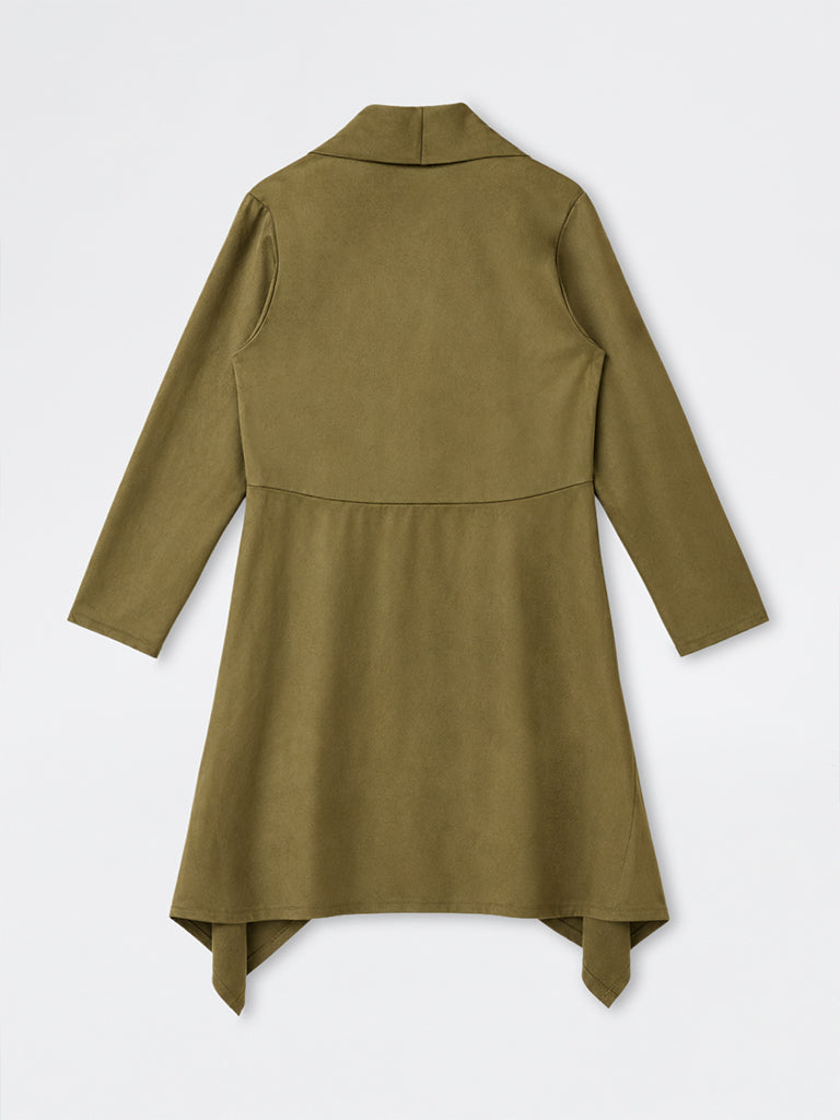 Gia Olive Suede Cardigan