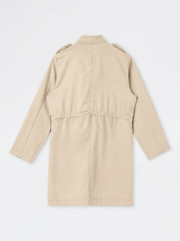 Gia Light Beige Drawstring Utility Jacket