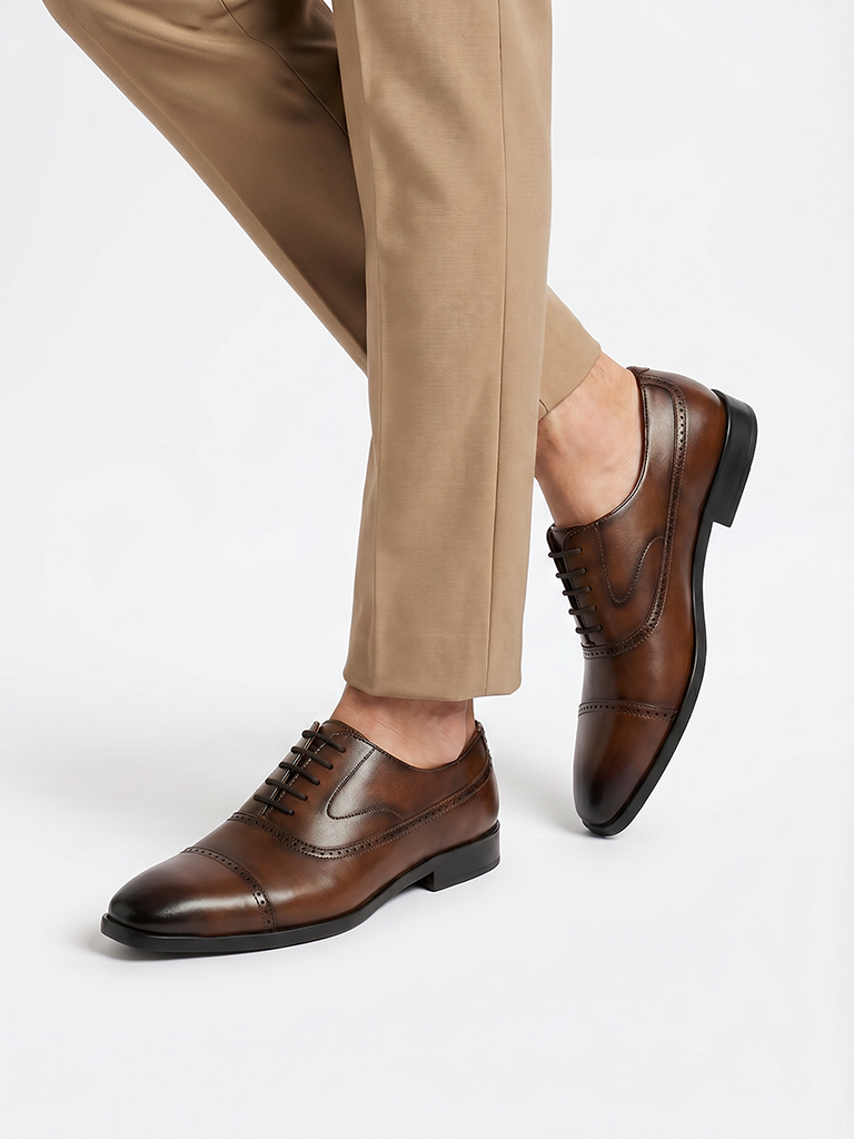SOLEPLAY Dark Tan Oxford Shoes