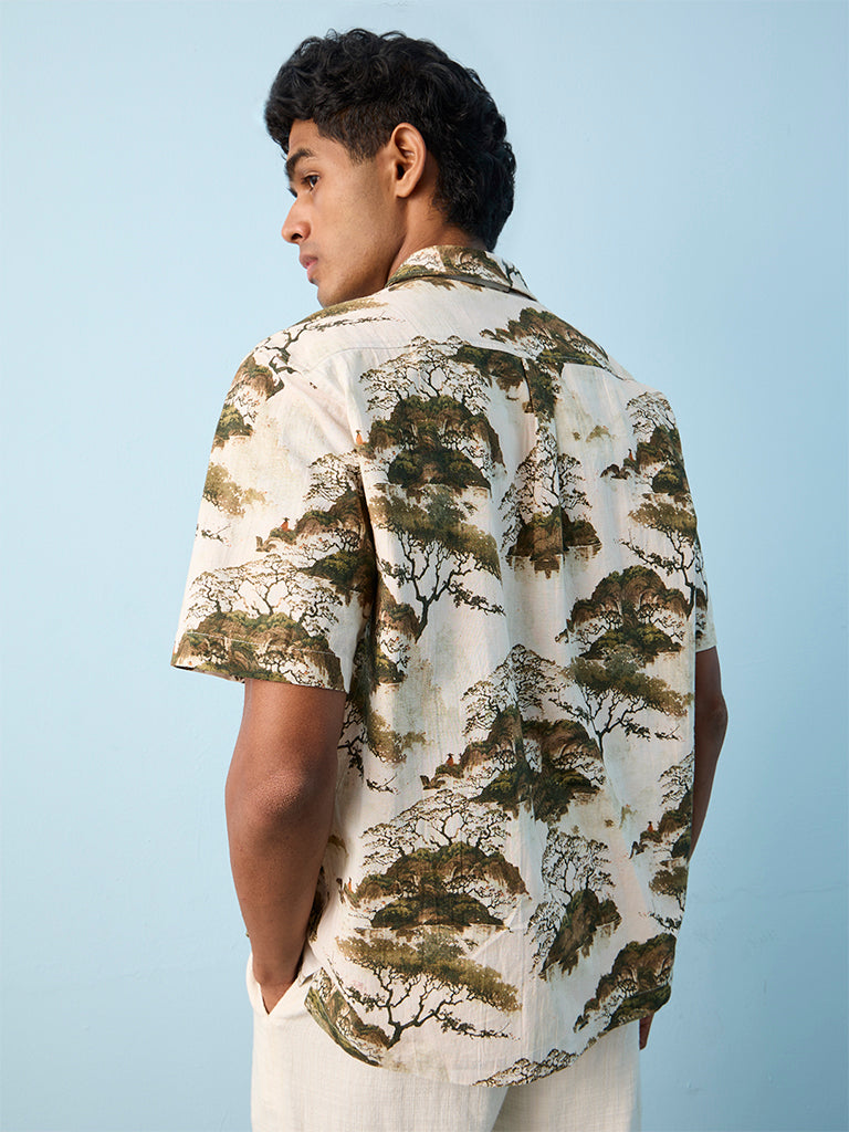 ETA Green Nature-Inspired Cotton-Blend Relaxed-Fit Shirt