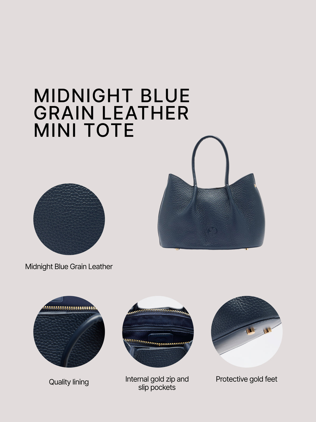 Belle Grain Leather Mini Tote