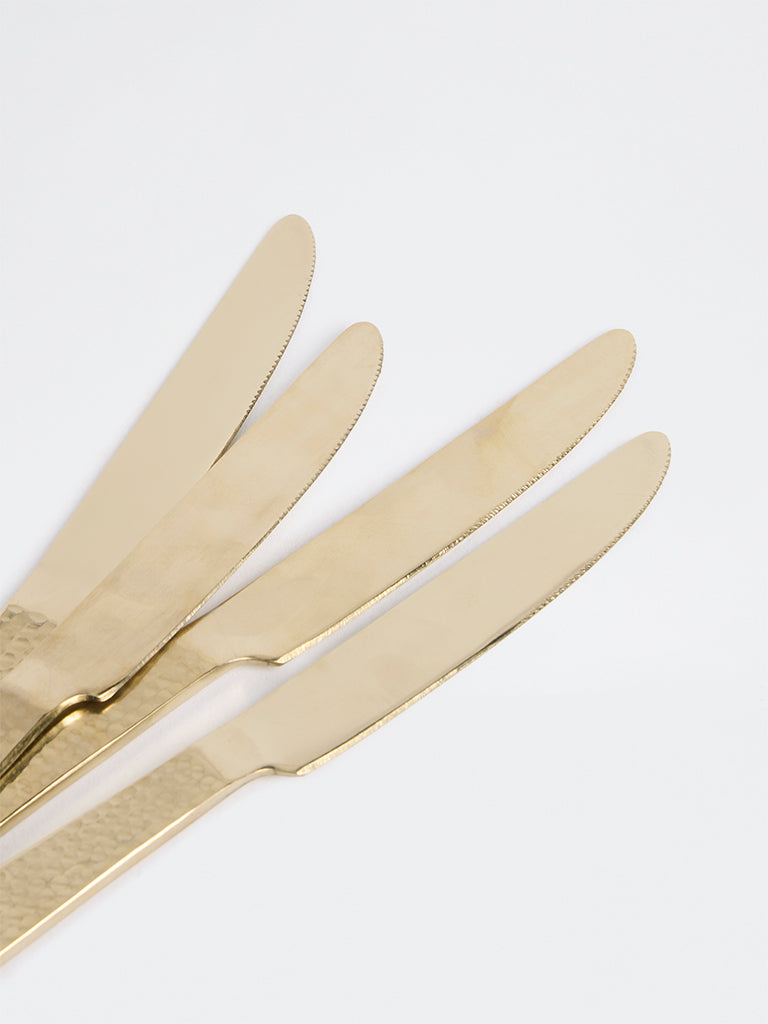 Westside Home Gold Hammered-Textured Knives - Set of 4